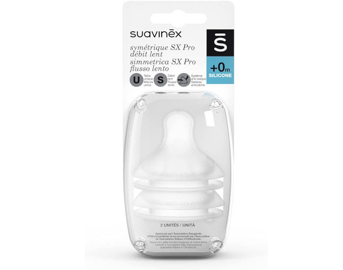 Suavinex  - Lot 2 tétines SX Pro débit lent