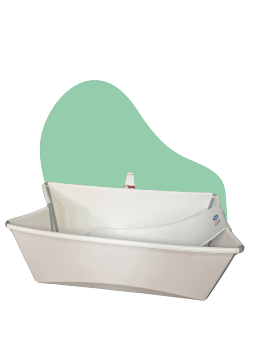 Stokke - Flexi Bath Stokke + Transat de bain - Bleu & Blanc