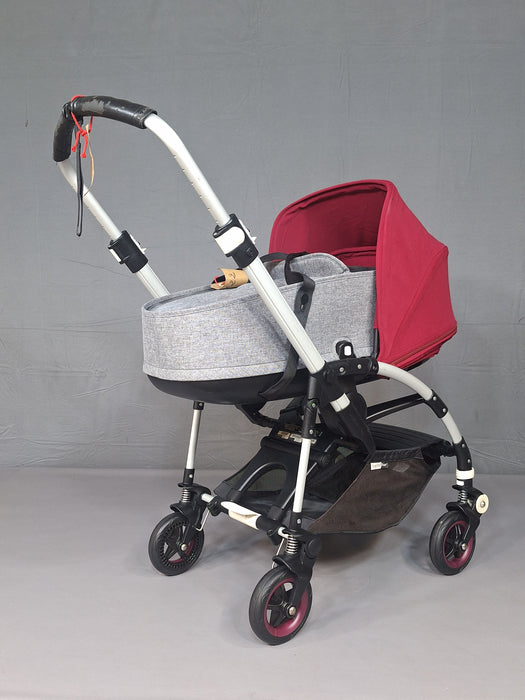Bugaboo - Bee5 + Nacelle + adaptateurs cosy - Gris & Rouge
