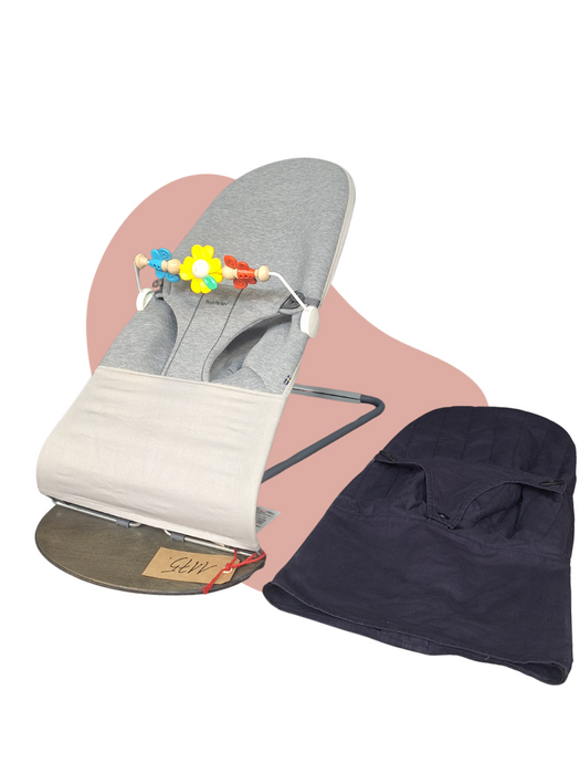 Babybjorn - Transat - Balance soft coton + arche de jeux + extra assise - Gris et Beige