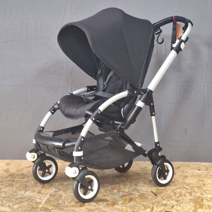 Bugaboo - Bee 5 - Black Duo with Gray &amp; Blue Carrycot