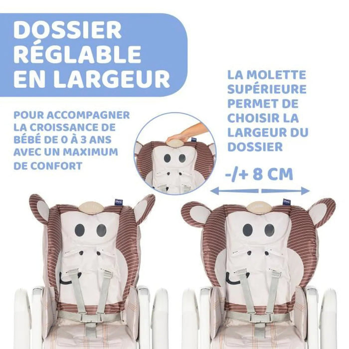 Chicco - Chaise haute Polly 2 Start Monkey - BIICOU