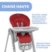 Chicco - Chaise haute Polly Magic Relax Rouge - BIICOU
