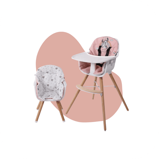 Nania - Chaise Haute Paulette Rose motifs Minnie - BIICOU